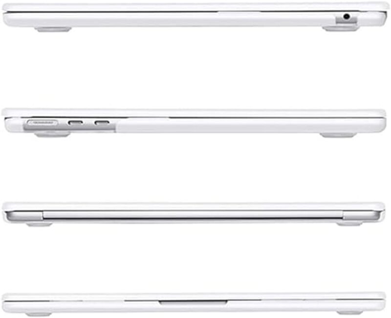 MARGOUN Compatible with MacBook Air 13.6 inch Case 2022 2023 Release A2681 M2 Chip with Touch ID (White, 13.6" A2681)